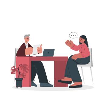 Navigating a job interview icon